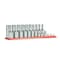 Capri Tools 1/4in. Drive 12-Point Shallow Deep Socket Set, SAE, 3/16 9/16in., SAE, 20-Piece Billet Aluminum CP16101-20SSDR - alternate 1